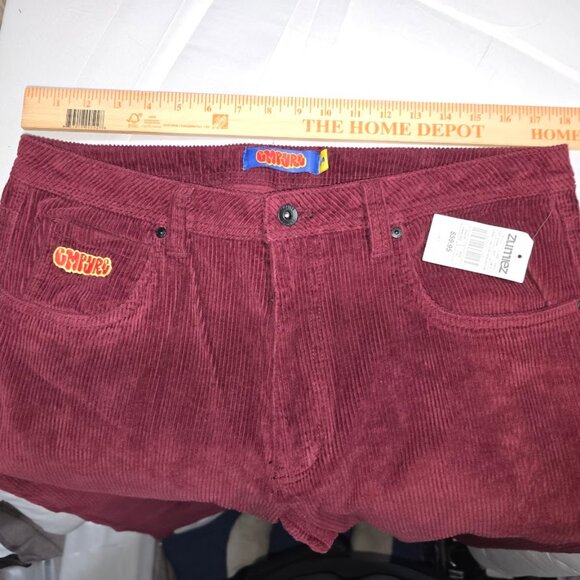 NWT Empyre Corduroy Pants Burgundy Men 34 x30 Relaxed Loose Skater Faded Y2K - Picture 5 of 13